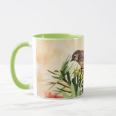 Brauner Sparrow Bird Blume Art Tasse Cup (Links)
