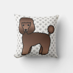 Brauner Spielzeugpudel Süßer Cartoon-Hund Kissen