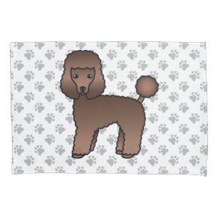 Brauner Spielzeugpudel Süßer Cartoon-Hund Kissenbezug