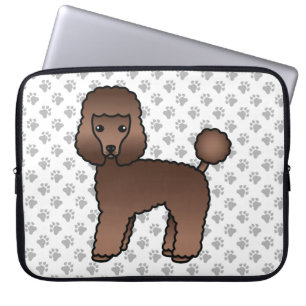 Brauner Spielzeugpudel Süßer Cartoon-Hund Laptopschutzhülle