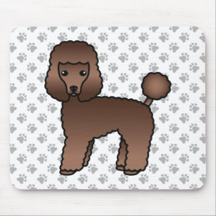 Brauner Spielzeugpudel Süßer Cartoon-Hund Mousepad