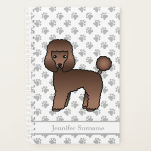 Brauner Spielzeugpudel Süßer Cartoon-Hund & Text Planer