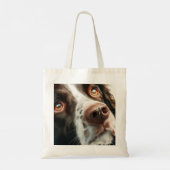 Brauner Springer Spaniel Portrait Tragetasche (Rückseite)