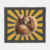 Brauner Standard Poodle Retro Sunburst Fleecedecke (Vorderseite (Horizontal))