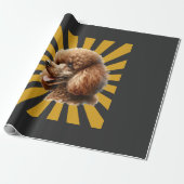 Brauner Standard Pudel Retro Sonnenburst Geschenkpapier (Ungerollt)