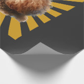 Brauner Standard Pudel Retro Sonnenburst Geschenkpapier (Ecke)