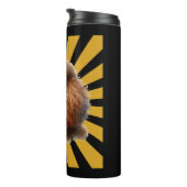 Brauner Standard Pudel Retro Sunburst Thermosbecher (Nach rechts gedreht)