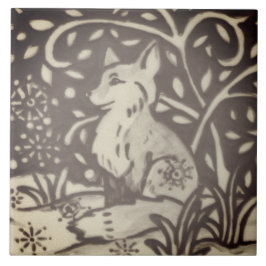 Brauner Tan Fox Schneeflocken Blätter Holzdekor Fliese