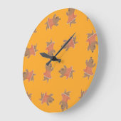 Brauner Tanzbär Große Wanduhr (Winkel)