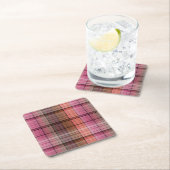 Brauner Tartan Rechteckiger Pappuntersetzer (Vor Ort)