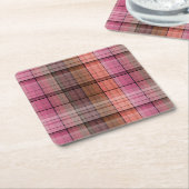 Brauner Tartan Rechteckiger Pappuntersetzer (angewinkelt)