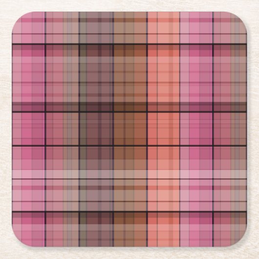 Brauner Tartan Rechteckiger Pappuntersetzer (Vorderseite)