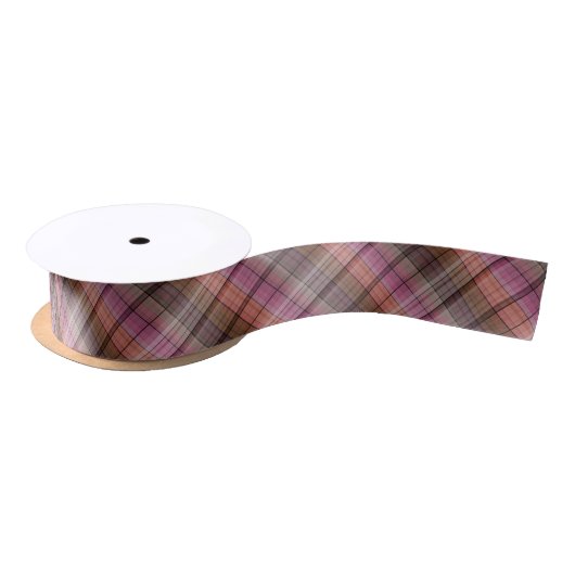 Brauner Tartan Satinband (Spule)