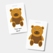 Brauner Teddybär Ausweis (Vorder- & Rückseite)