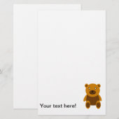 Brauner Teddybär Briefpapier (Vorne/Hinten)