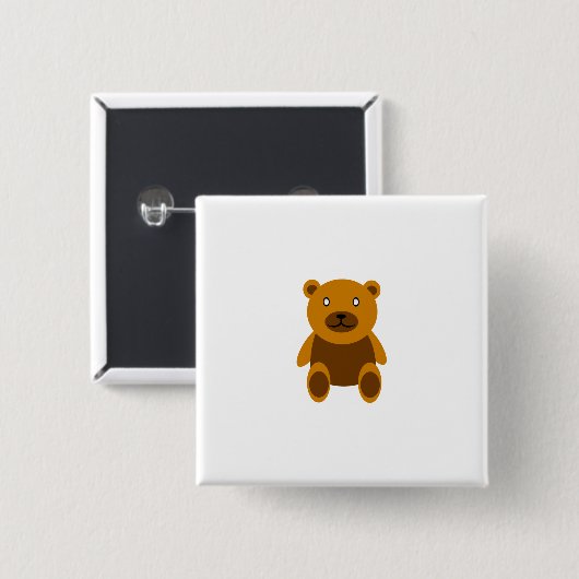 Brauner Teddybär Button (Vorne & Hinten)