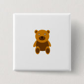 Brauner Teddybär Button (Vorderseite)
