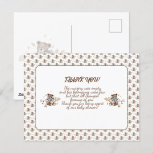 Brauner Teddybär Es ist ein Junge! Danke Postkarte