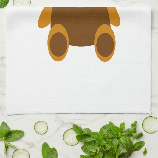 Brauner Teddybär Geschirrtuch (Gefaltet)