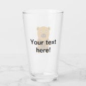 Brauner Teddybär Glas (Rückseite)