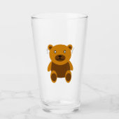 Brauner Teddybär Glas (Vorderseite)