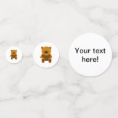 Brauner Teddybär Konfetti (Rückseiten)