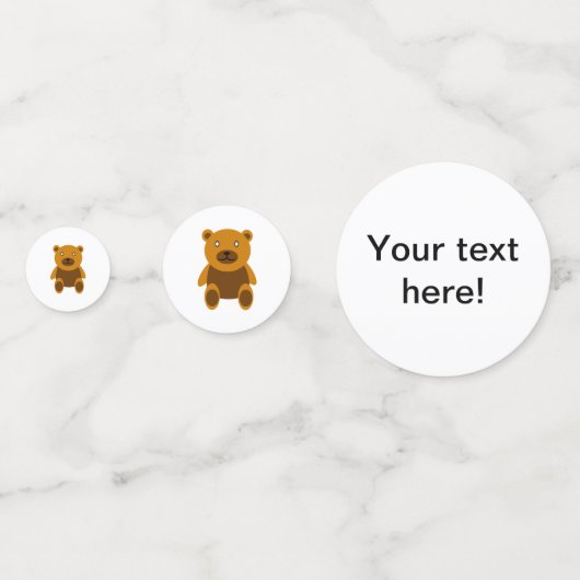 Brauner Teddybär Konfetti (Rückseiten)