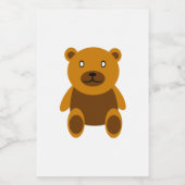 Brauner Teddybär Lebensmitteletikett (Einzelnes Label)