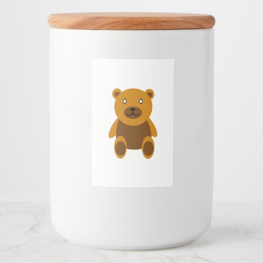 Brauner Teddybär Lebensmitteletikett (Vorderseite)
