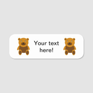 Brauner Teddybär Namensschild