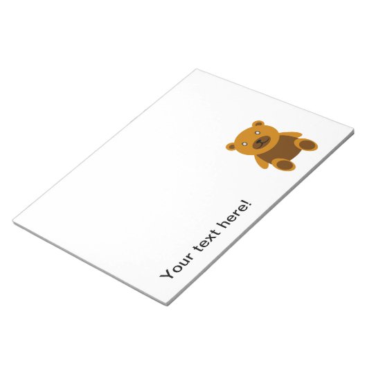 Brauner Teddybär Notizblock (angewinkelt)