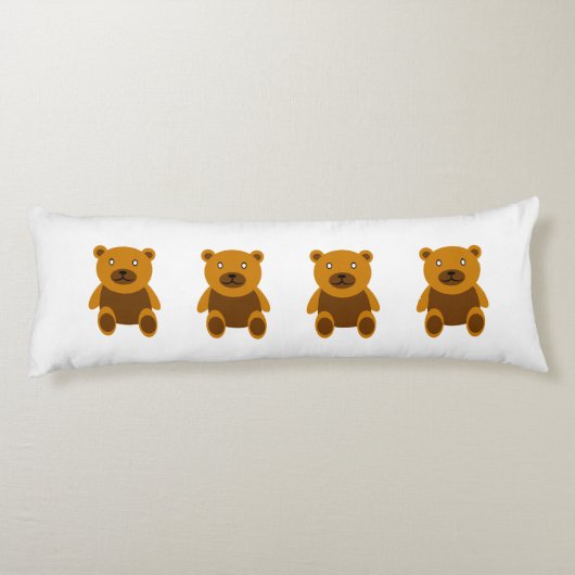 Brauner Teddybär Seitenschläferkissen (Rückseite)