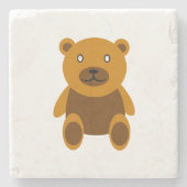 Brauner Teddybär Steinuntersetzer (Vorderseite)