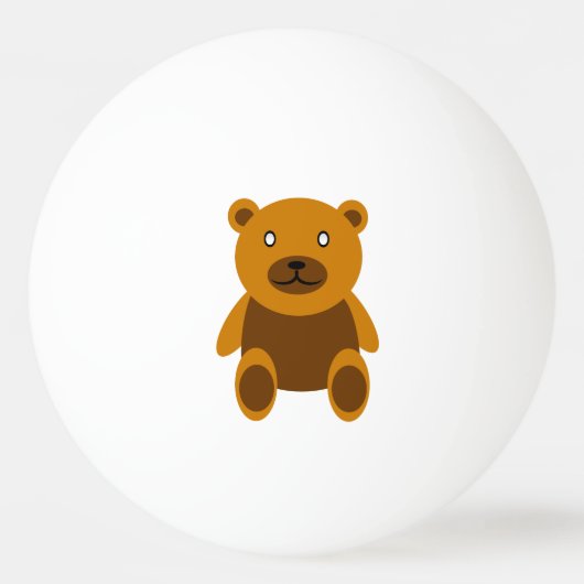 Brauner Teddybär Tischtennisball (Rückseite)