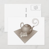 Brauner Teekessel Postkarte (Vorne/Hinten)