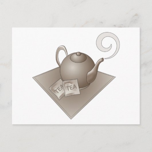 Brauner Teekessel Postkarte (Vorderseite)