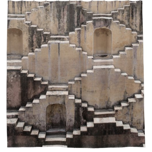 Brauner Tempelentwurf Duschvorhang (Vorderseite)