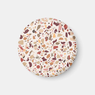 Brauner Terrazzo: vintage, trendiges Muster. Magnet