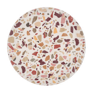 Brauner Terrazzo: vintage, trendiges Muster. Schneidebrett