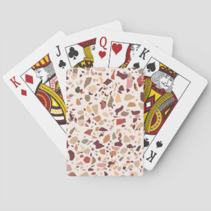 Brauner Terrazzo: vintage, trendiges Muster. Spielkarten