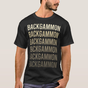Brauner Text Backgammon T-Shirt