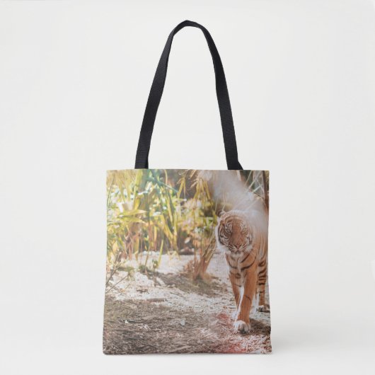 BRAUNER TIGER IN SCHREITENDER GESTE TASCHE (Vorderseite)