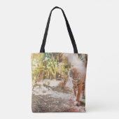 BRAUNER TIGER IN SCHREITENDER GESTE TASCHE (Rückseite)