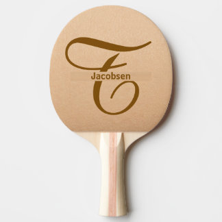 Brauner Tischtennis-Schläger mit Lederoptik und in Tischtennis Schläger