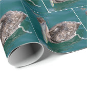 Brauner Tölpel im Wasser Geschenkpapier (Rolleneckpunkt)