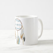 Brauner Türkis Traumfänger Kaffeetasse (VorderseiteRechts)