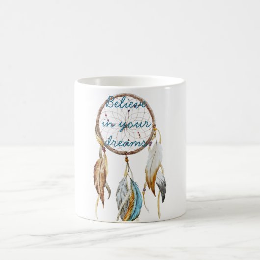 Brauner Türkis Traumfänger Kaffeetasse (Mittel)