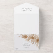 Brauner uAwg mit Aquarellpfirsiche All In One Einladung (Außenbereich)