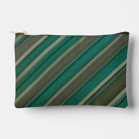 Brauner und Aquamarin gestreifter kleiner Zubehörb Zubehörtasche (Vorderseite)