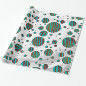 Brauner und Aquamariner Polka Dot Zebra Geschenkpapier (Ungerollt)